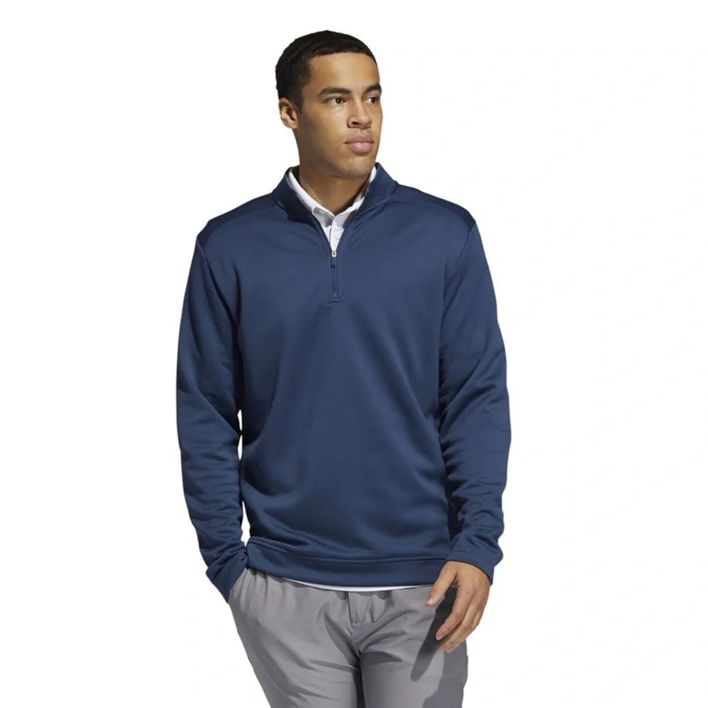 Adidas Navy‎ Blue Quarter Zip Up Pullover Golf Layering Golfing Sweatshirt Top